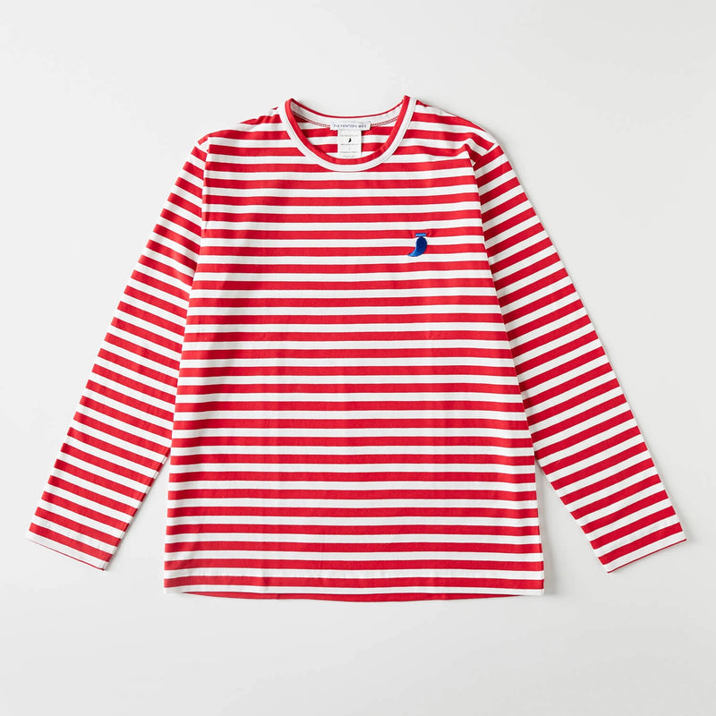 Chantal Red Organic Cotton Long-sleeved Human T-shirt