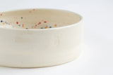Handmade Splatter Ceramic Dog Food Bowl  lateral view