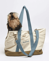 Schnauzer in our Constantin Stonewash Cotton Canvas Dog Carrier Bag