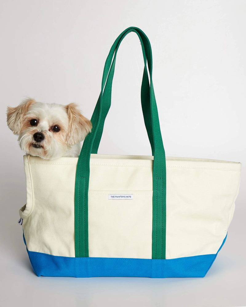 Constantin Green and Blue Cotton Canvas Dog Carrier Bag