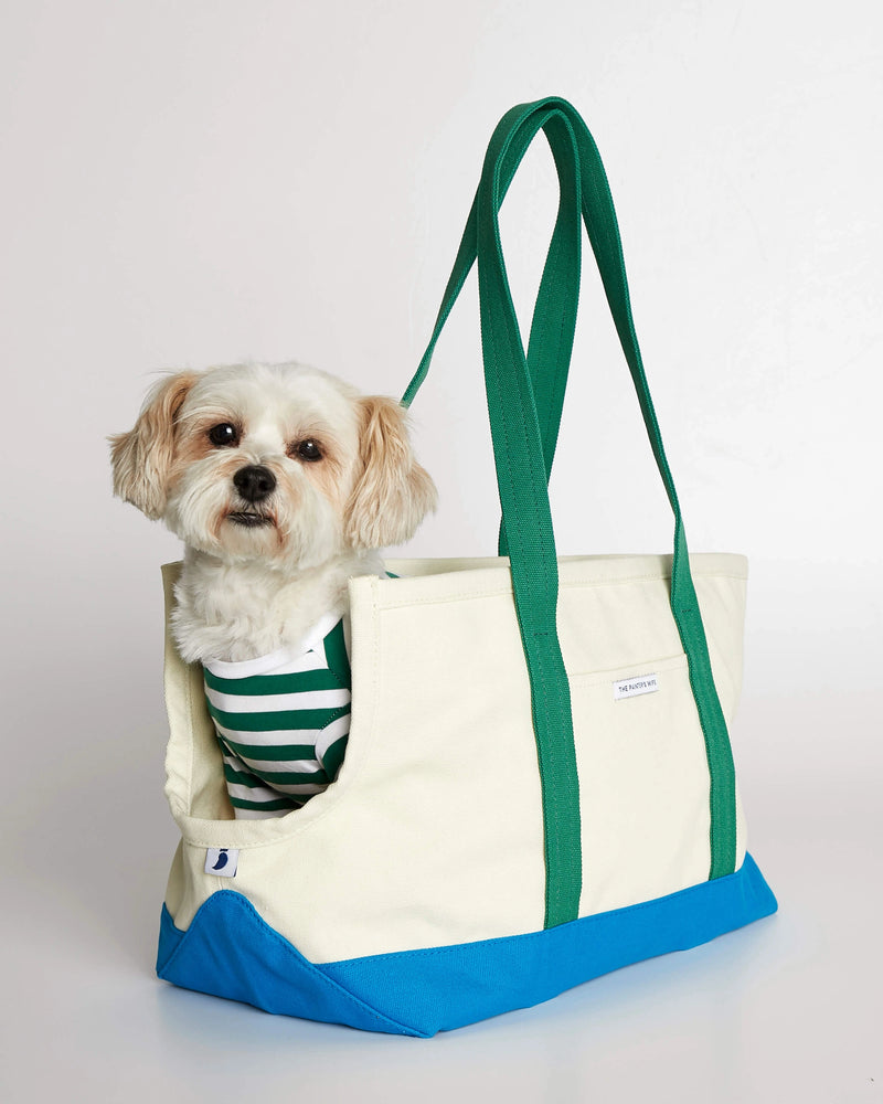 Constantin Green and Blue Cotton Canvas Dog Carrier Bag